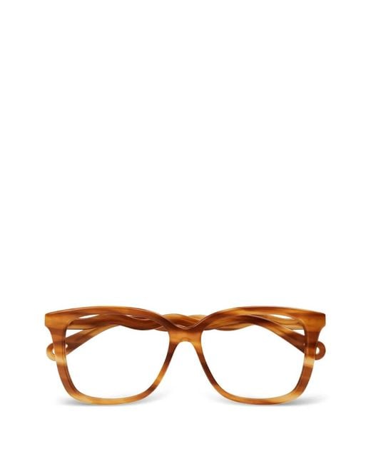 Chloé Brown Brille Mit Eckigem Gestell