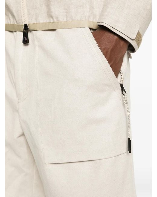 Moncler White Zip-Pocket Cargo Shorts for men