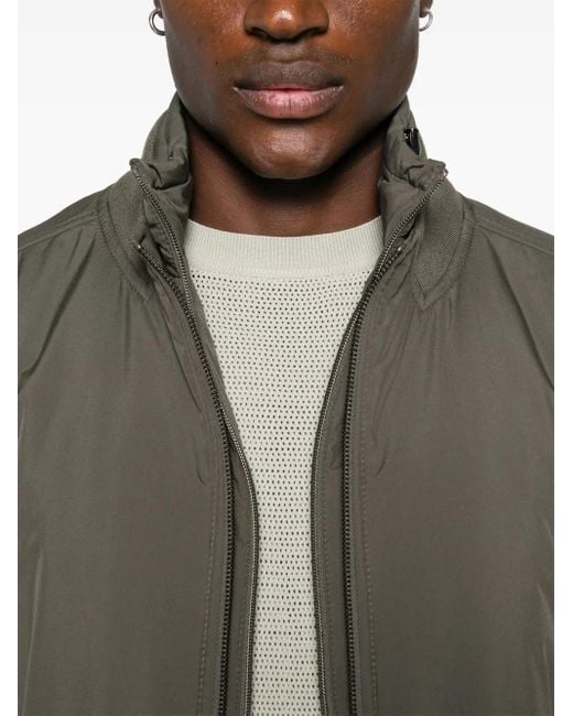 Corneliani Green Hooded Bomber Jacket for men