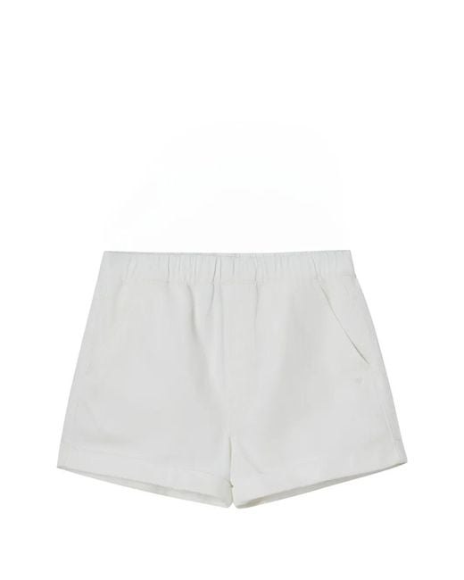 Chocoolate White Elastic-Waist Shorts