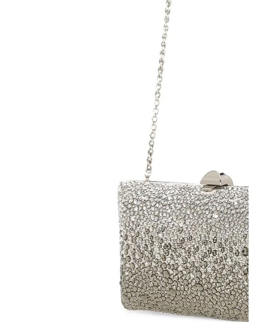 Clutch Con Cristalli di Rodo in White