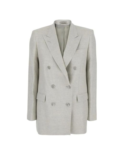 Tagliatore Gray Double-Breasted Blazer