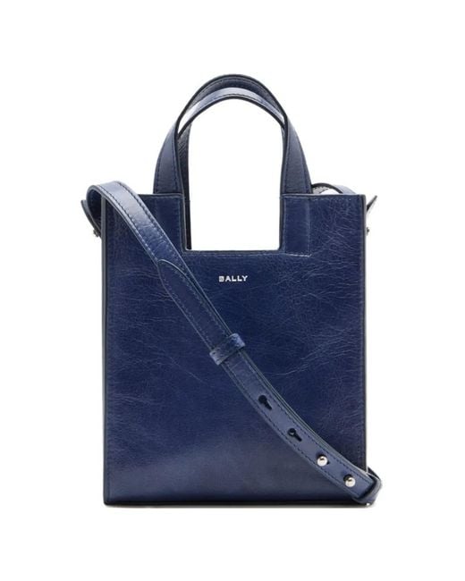 Bally Blue Small Easy Leather Tote Bag