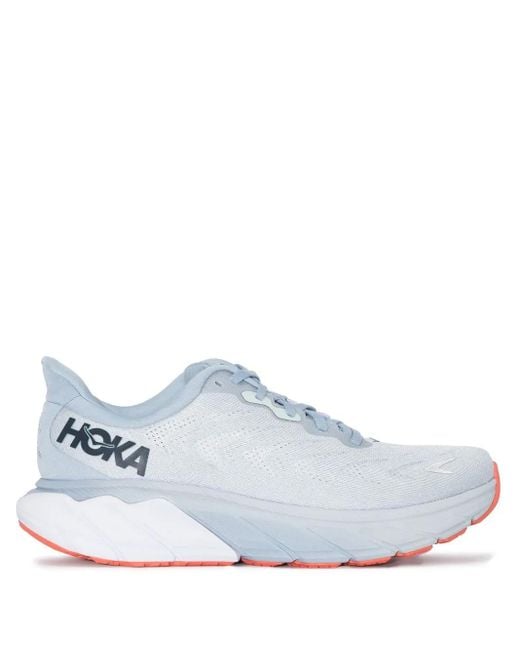 Hoka One One White Arahi 6 Lace-Up Sneakers