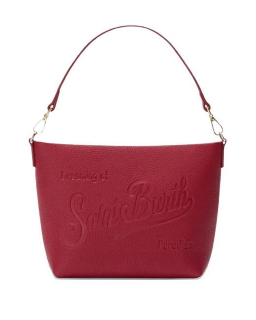Mc2 Saint Barth Red Aline Embossed-Logo Tote Bag