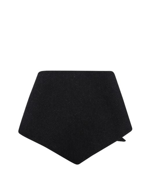 Jil Sander Black Logo-Patch Scarf for men