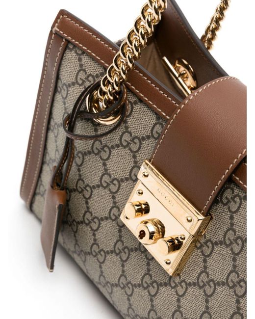 Gucci Natural Small Padlock GG Shoulder Bag