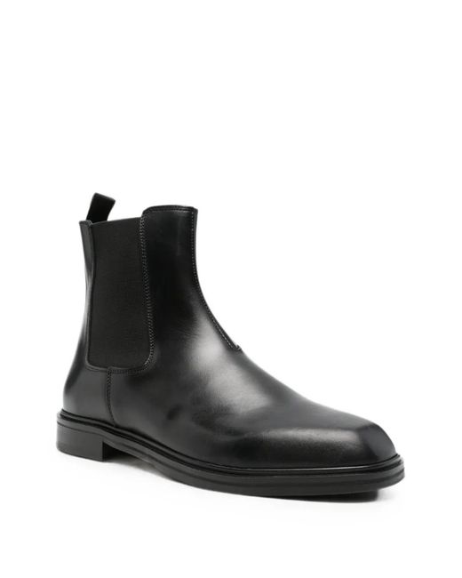 VINNY'S Black Elasticated-Side Panel Boots for men