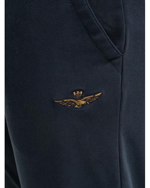 Aeronautica Militare Blue Logo-Embroidered Drawstring Track Pants for men