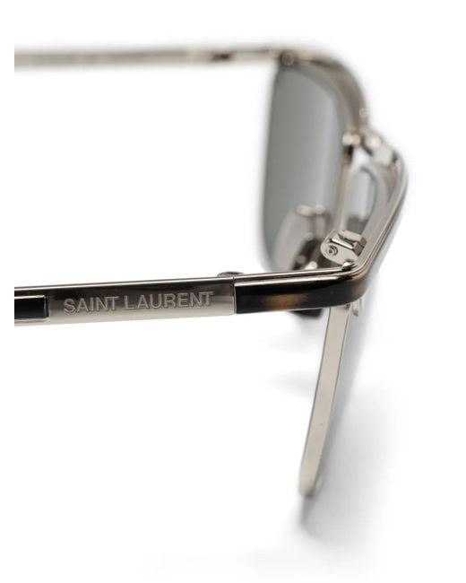 Saint Laurent Gray Metal-Frame Sunglasses for men