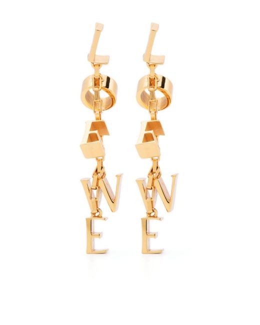 Loewe Metallic Letter-charms Plated Drop Earrings
