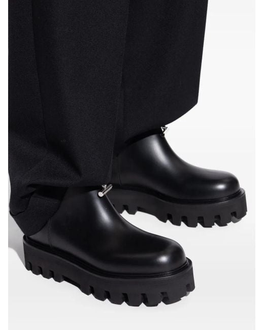 Alexander McQueen Black Zip-Fastening Platform Ankle Boots