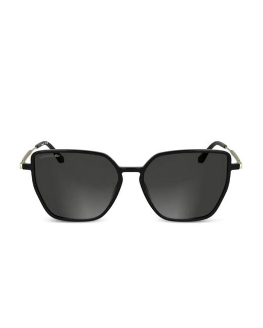 Lacoste Black Geometric-Frame Sunglasses