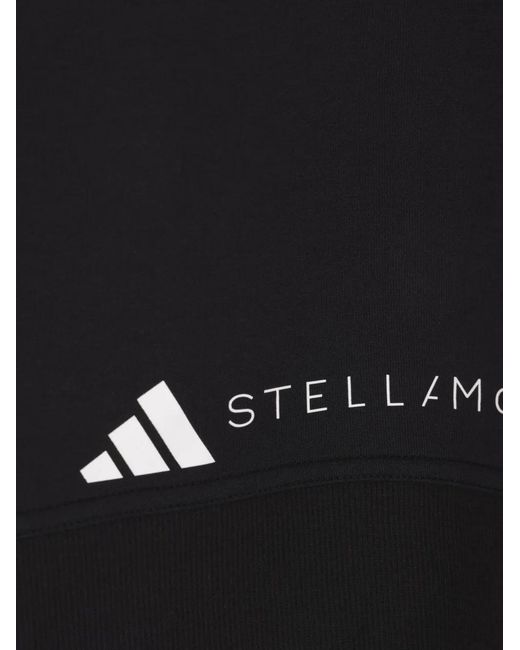 Adidas By Stella McCartney Black Logo Cropped Hoodie