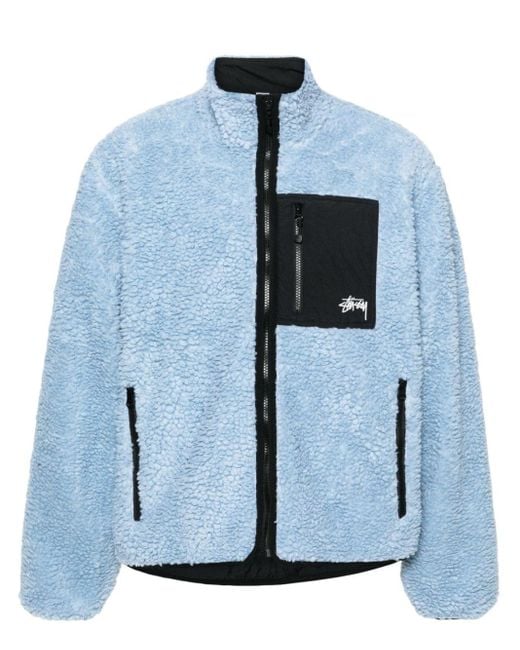Stussy Blue Fleece Reversible Jacket