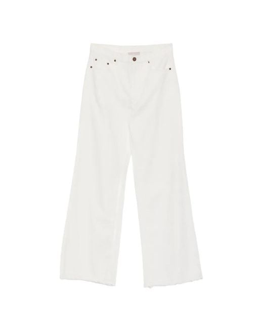 Hemisphere White Pantalon À Coutures Effilochées