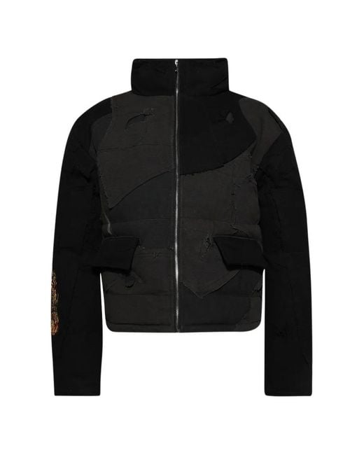 Chaqueta Upcycled Con Diseño Patchwork Who Decides War de hombre de color Black