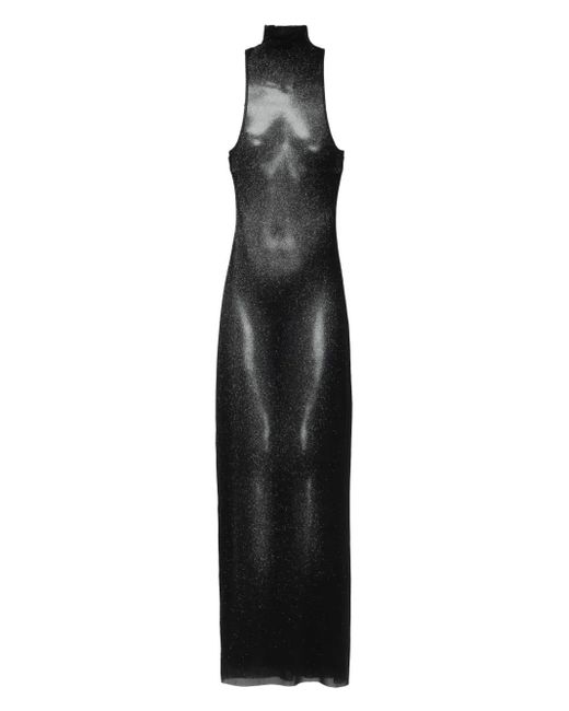 Jean Paul Gaultier Jurk Met Hoge Hals En Logoprint in het Black