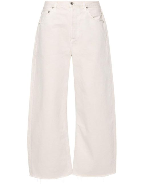 Citizens of Humanity White Ayla Cropped-Jeans