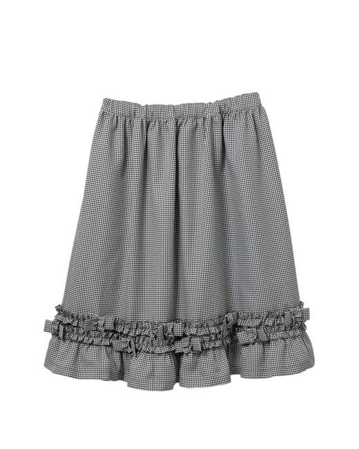 Comme des Garçons Gray Jupe Mi-Longue À Motif Pied-De-Poule