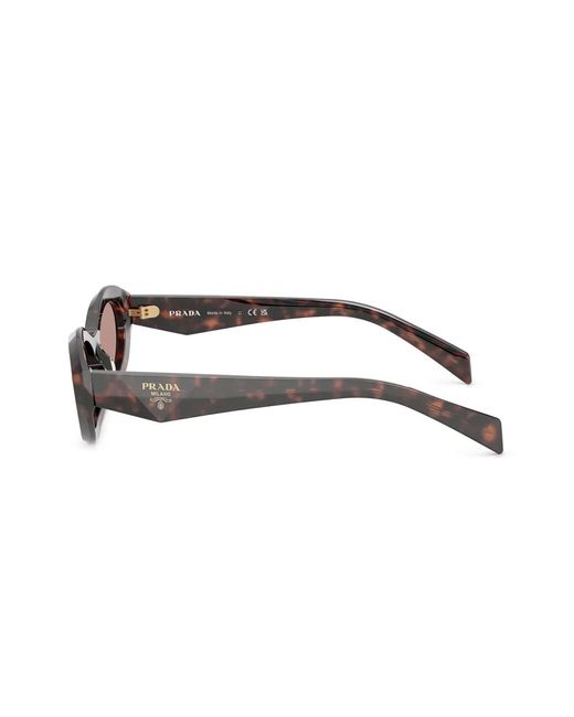 Prada Brown Tortoiseshell-Effect Oval Sunglasses