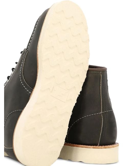 Red Wing Black Lace-Up Moc-Toe Boots for men
