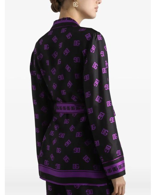 Dolce & Gabbana Purple Dna Dg Logo-Print Shirt