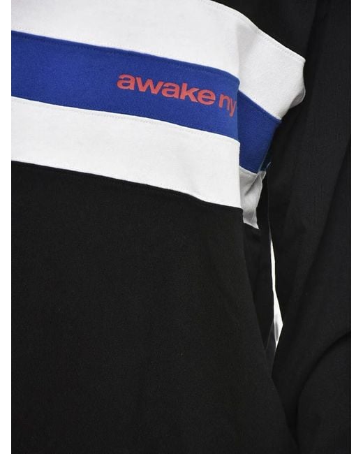 AWAKE NY Black Stripe-Detail Long-Sleeve T-Shirt for men