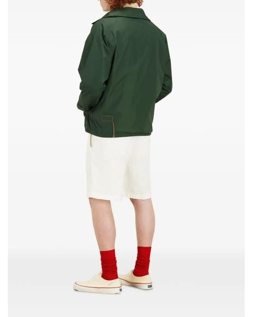 Fortela Green Coach Embroidered-Patch Drawstring Jacket for men