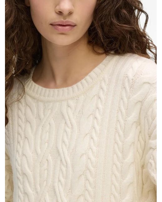 Karl Lagerfeld White Chunky Cable-Knit Sweater