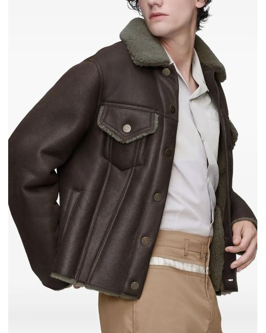 Maison Margiela Black Fur-Collar Jacket for men