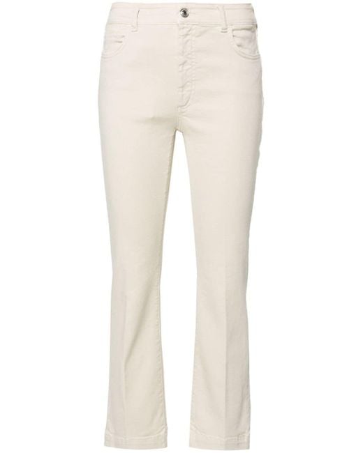 Sportmax Natural Halbhohe Nilly Cropped-Jeans