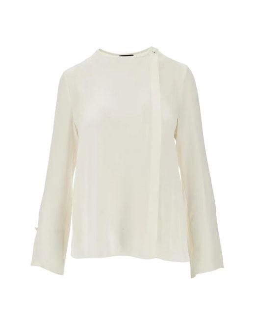Emporio Armani White Georgette Button Blouse