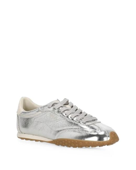 HOFF White Metallic-Effect Leather Sneakers