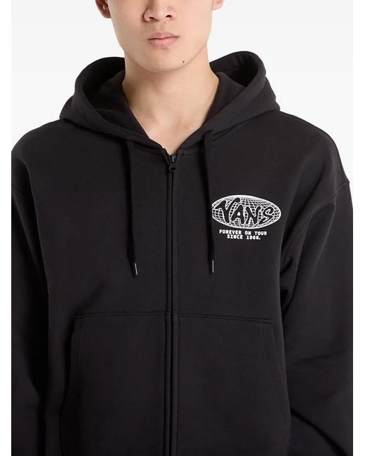 Vans Black Logo-Print Hoodie for men