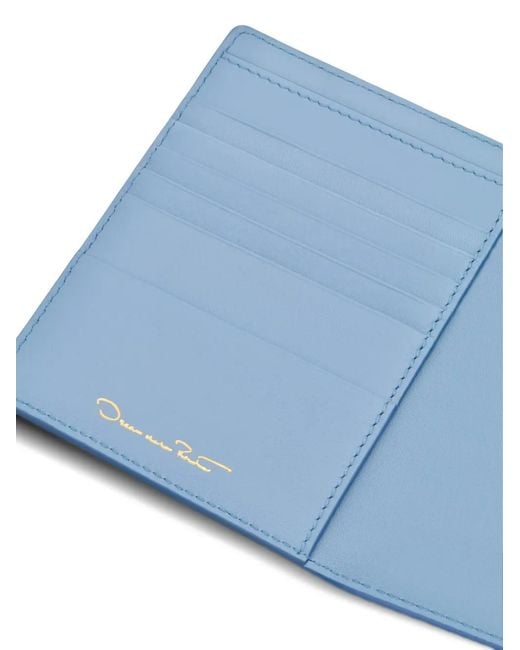 Oscar de la Renta Blue Poppy-Printed Passport Cover
