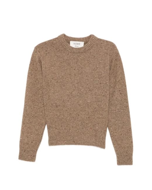 Rohe Natural Flecked-Knit Crew-Neck Sweater