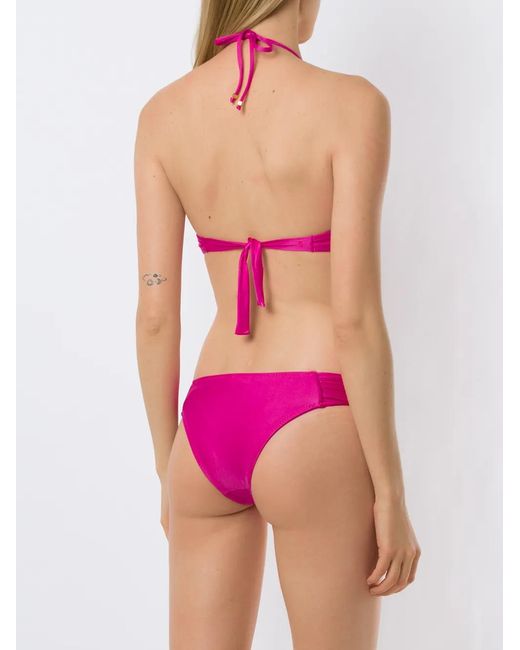 Amir Slama Pink Draped Cut-Out One-Piece