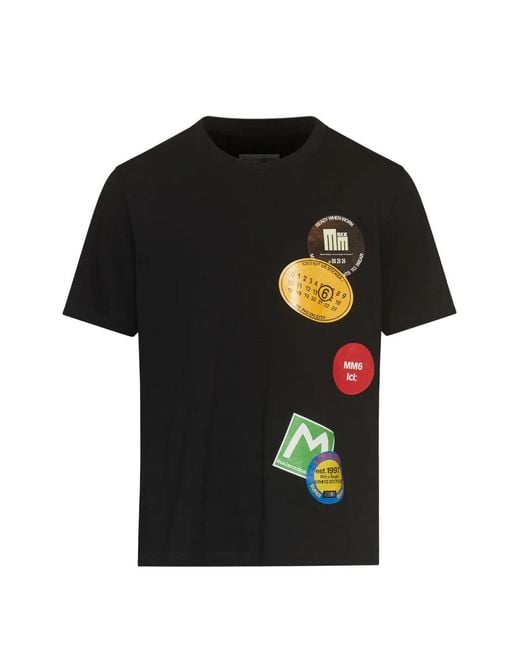MM6 by Maison Margiela Black Cotton Jersey T-Shirt for men