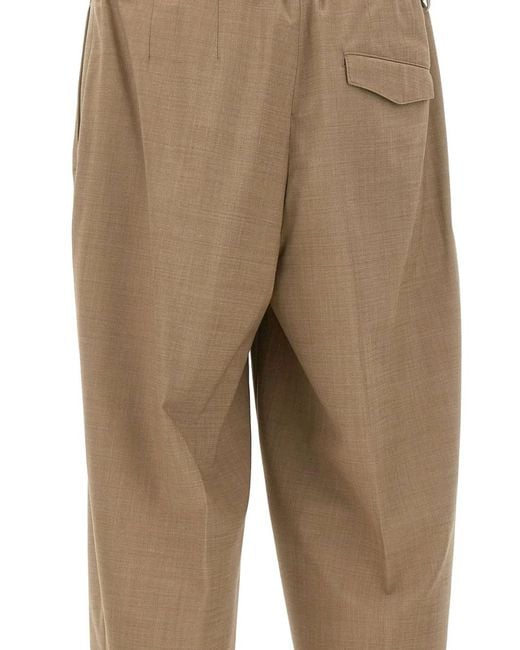 Boss Natural Pleated Tapered Trousers for men