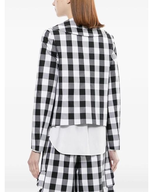 Comme des Garçons White Gingham Collared Jacket