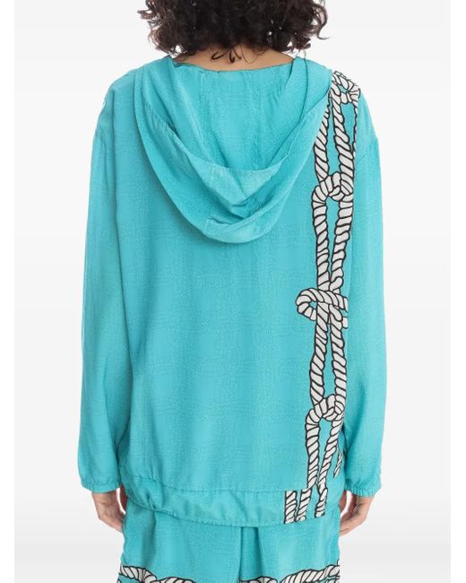 Amir Slama Blue Graphic-Print Jacket