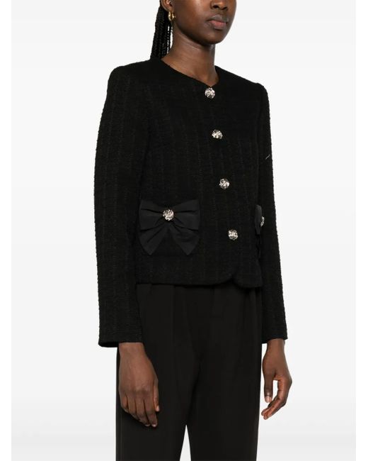 Nissa Black Bow-Detail Jacket