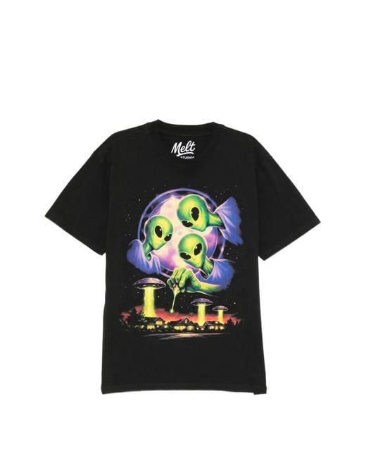Melt Black T-Shirt À Col Rond for men