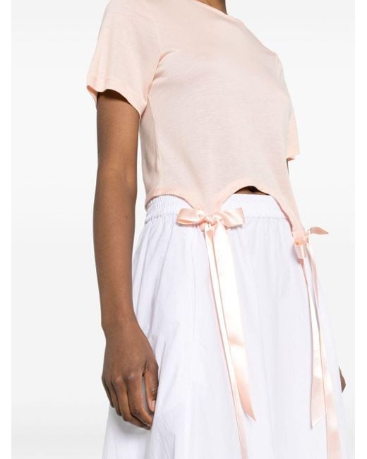 T-shirt en coton à détails de nœud Simone Rocha en coloris Pink