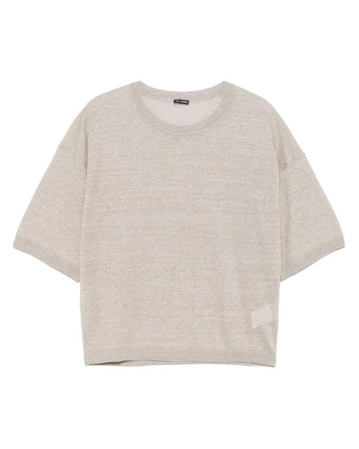 Iris Von Arnim クルーネック トップ Natural