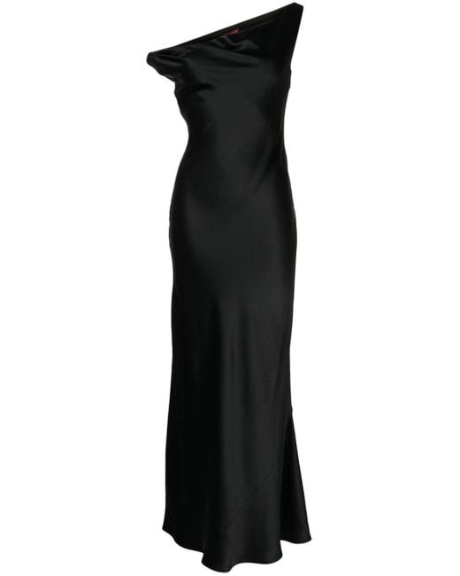 Staud Black Ashanti One-shoulder Maxi Dress