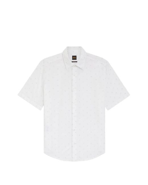 Boss White Regular-Fit Shirt for men