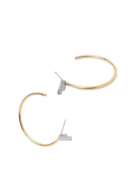 Trussardi White Crystal-Embellished Hoop Earrings