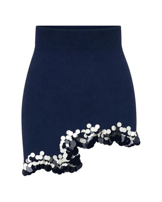 Ph5 Blue Casey Wavy Sequin-Embellished Mini Skirt